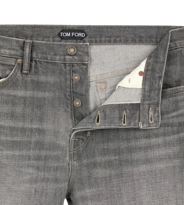 SELVEDGE SLIM FIT DENIM GREY HIGH/LOW online